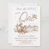 Rustic Tan How the West Was One 1st Birthday Kaart (Voorkant)