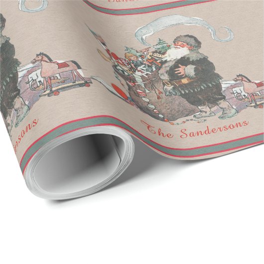 Rustic Tan  Kerstman Cadeaupapier (Rol Hoek)