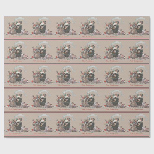 Rustic Tan  Kerstman Cadeaupapier (Vlak)