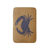 Rustic Tan met Donkerblauwe krab Badmat (Voorkant Verticaal)
