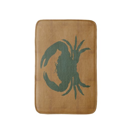 Rustic Tan met Donkergroene krab Badmat (Voorkant Verticaal)