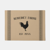 Rustic Tan Personalized Farmhouse Rooster Deurmat (Voorkant)