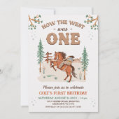 Rustic Tan Woodland Hoe West was een 1e verjaardag Kaart (Voorkant)