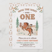 Rustic Tan Woodland Hoe West was een 1e verjaardag Kaart (Voorkant / Achterkant)