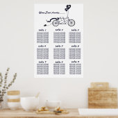 Rustic Tandem Bicycle Wedding Seating Chart Poster (Keuken)