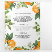Rustic Tangerine Citrus Sinaasappel All-in-One Wed Drieluik Uitnodiging (Binnenzijde eerst)
