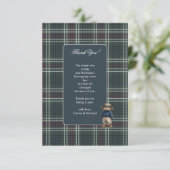 Rustic Tartan Beer Baby shower Dank u kaart (Staand voorkant)