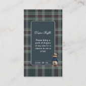Rustic Tartan Beer Baby shower Luier Raffle Informatiekaartje (Voorkant)