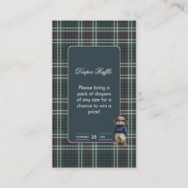Rustic Tartan Beer Baby shower Luier Raffle Informatiekaartje