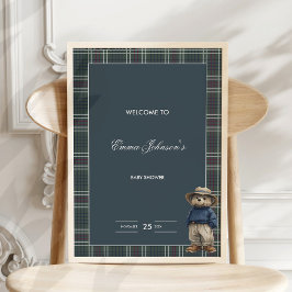 Rustic Tartan Beer Baby shower Perfect Poster