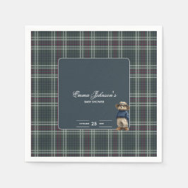 Rustic Tartan Beer Baby shower Servet