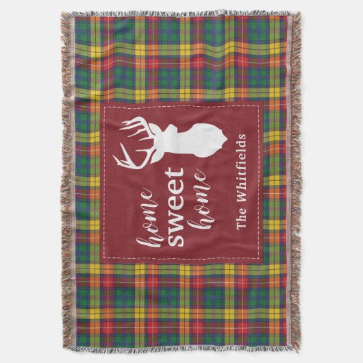 Rustic Tartan Buchanan Plaid Custom Deken (Voorkant Verticaal)