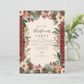 Rustic Tartan Christmas Kaart (Staand voorkant)
