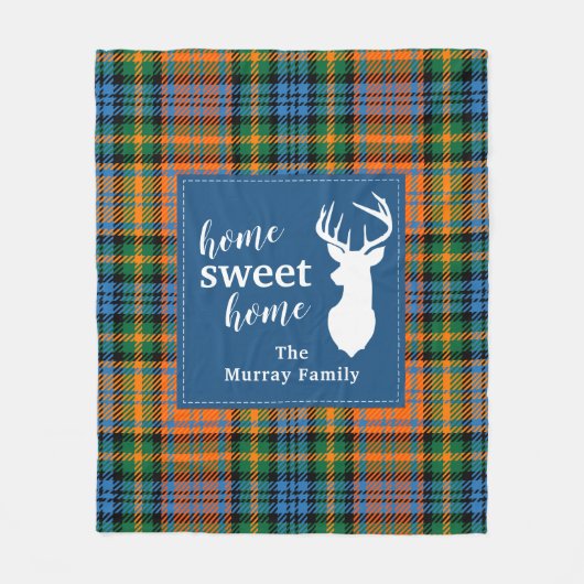 Rustic Tartan Clan Murray Plaid Fleece Deken (Voorkant)
