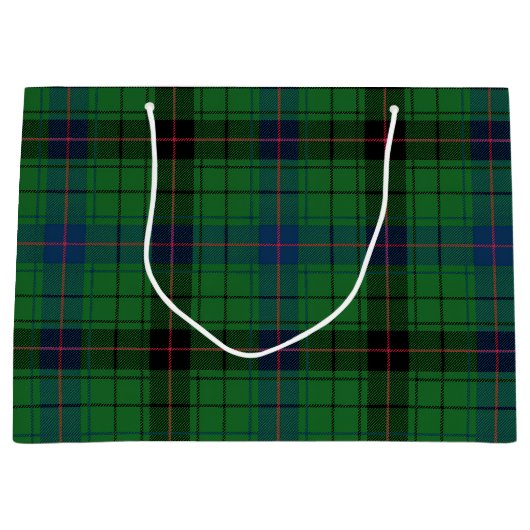 Rustic Tartan Classic Green Check Plaid Groot Cadeauzakje (Voorkant)