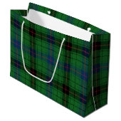 Rustic Tartan Classic Green Check Plaid Groot Cadeauzakje (Voorkant Gekanteld)