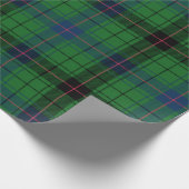 Rustic Tartan Davidson Plaid Green Black Blue Cadeaupapier (Hoek)