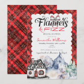 Rustic Tartan Flannel & Fizz Winter Vrijgezellenfe Kaart (Voorkant / Achterkant)