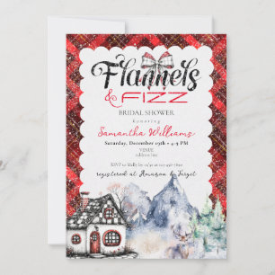 Rustic Tartan Flannel & Fizz Winter Vrijgezellenfe Kaart