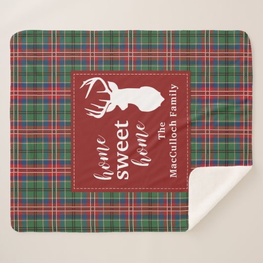 Rustic Tartan MacCulloch Elegant Plaid Sherpa Deken (Voorkant (horizontaal))