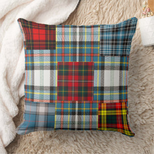 Rustic Tartan Patchwork Plakt kleurrijk patroon Kussen
