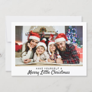 Rustic Tartan Photo Merry KerstTypografie Feestdagenkaart