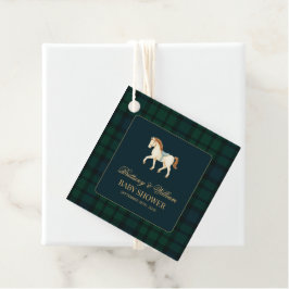 Rustic Tartan Plaid Horse Baby Shower  Bedankjes Labels