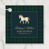 Rustic Tartan Plaid Horse Baby Shower  Bedankjes Labels (Voorkant)