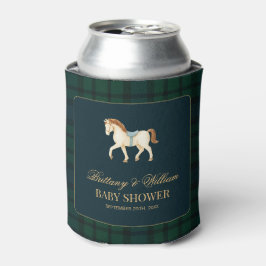 Rustic Tartan Plaid Horse Baby Shower  Blikjeskoeler