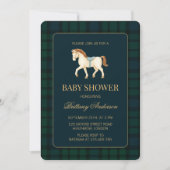 Rustic Tartan Plaid Horse Baby Shower  Kaart (Voorkant)