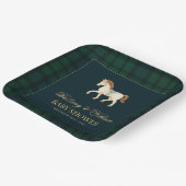 Rustic Tartan Plaid Horse Baby Shower  Papieren Bordje (Gebogen)