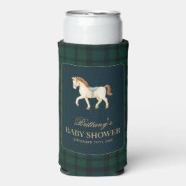 Rustic Tartan Plaid Horse Baby Shower  Seltzer Blikjeskoeler