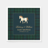 Rustic Tartan Plaid Horse Baby Shower Servet (Voorkant)
