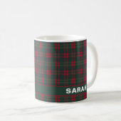 Rustic Tartan Plaid Name Koffiemok (Voorkant rechts)