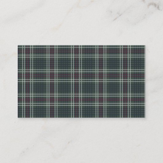 Rustic Tartan Plaid Visitekaartje (Achterkant)