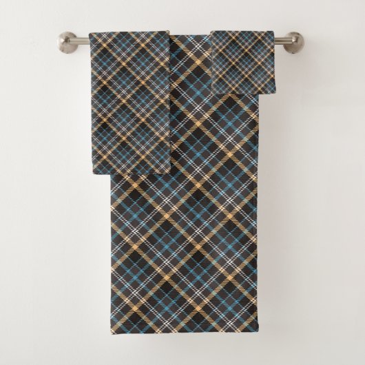 Rustic Tartan Towel – Blue Yellow Gift for Guys Bad Handdoek (Insitu)