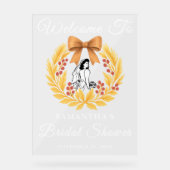 Rustic Tarwe & Berry Herfst Vrijgezellenfeest Welk Acryl Bord (Voorkant)