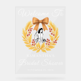 Rustic Tarwe & Berry Herfst Vrijgezellenfeest Welk Acryl Bord