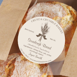 Rustic Tarwe Zuurdeeg Brood bakken Ronde Sticker