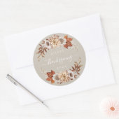 Rustic Taupe Fall leves Happy Thanksgiving Ronde Sticker (Envelop)