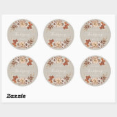 Rustic Taupe Fall leves Happy Thanksgiving Ronde Sticker (Vel)