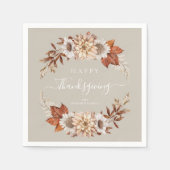 Rustic Taupe Fall leves Happy Thanksgiving Servet (Voorkant)
