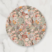 Rustic Taupe Floral Boho Wedding Custom Dank je Bedankjes Labels (Achterkant)