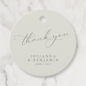 Rustic Taupe Floral Boho Wedding Custom Dank je Bedankjes Labels (Voorkant)