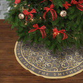 RUSTIC TAUPE & GOLD CHRISTMAS DAMASK PERSONALISEER KERSTBOOM ROK