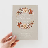 Rustic Taupe Herfst Floral Thanksgiving Kaart