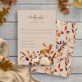 Rustic Taupe verlaat de herfst RSVP Kaartje