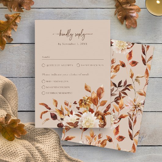 Rustic Taupe verlaat de herfst RSVP Kaartje