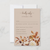 Rustic Taupe verlaat de herfst RSVP Kaartje (Voorkant)
