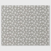 Rustic Taupe Winter Foliage Kerstmis Cadeaupapier (Vlak)